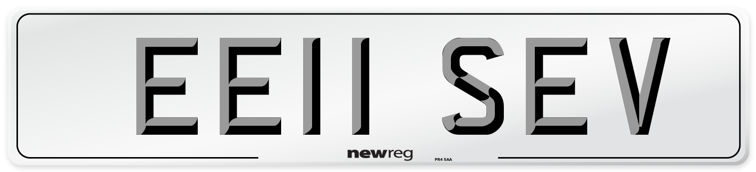 EE11 SEV Number Plate from New Reg